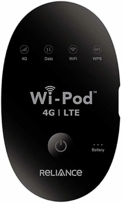 Reliance Router Hotspot 4G LTE 850/1800/2300 MHZ, Unlocked All Sim Support GSM 4G Router 2.4 GHz 21 Mbps Wifi Speed Single Band Internal Antenna MiFi (Sim Based)(Black)