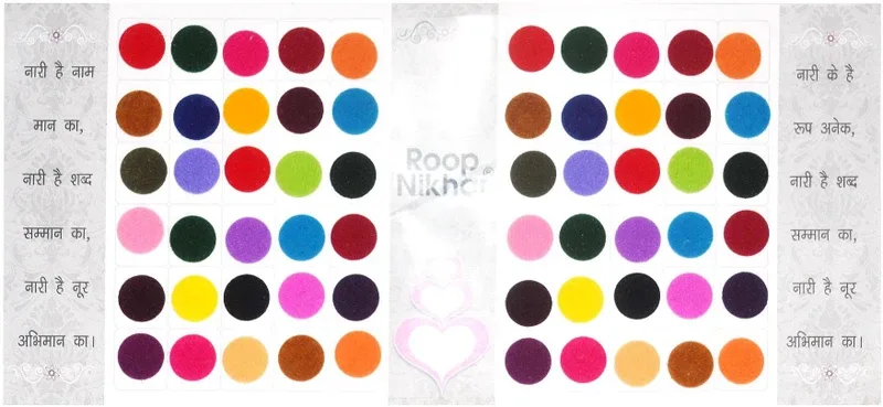 Roop Nikhar Matching Plaza Size-2.5 Forehead Multicolor Bindis(Everyday use)