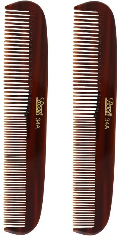 ROOTS Brown Dressing Comb for Medium Length Fine Straight Hair - Pack of 2
