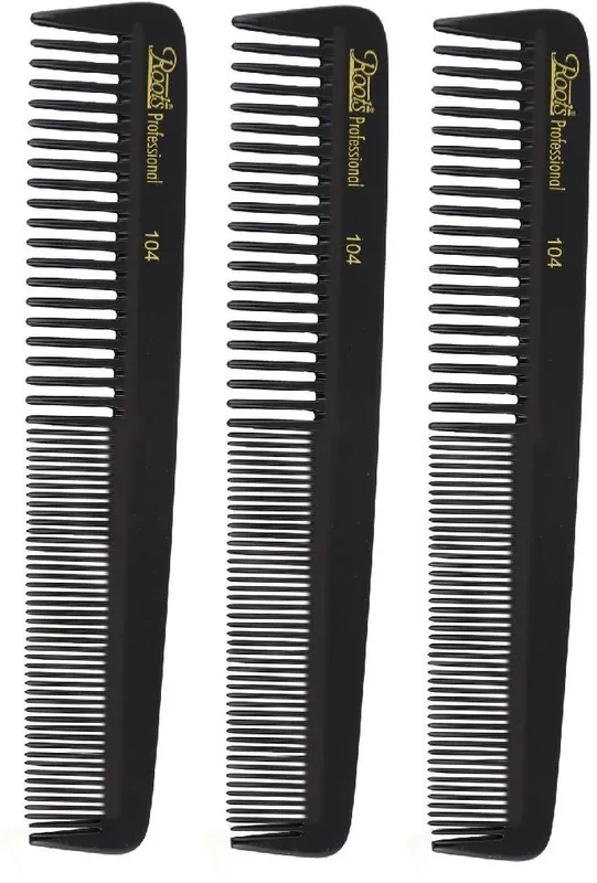 ROOTS Professional Cutting Combs - Black - Pack of 3