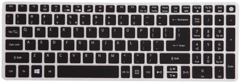Saco Keyboard Skin for Acer Aspire F15 F5-571T-569T F15 F5-573 F5-573G 15.6" Notebook Laptop Keyboard Skin(Black, Transparent)