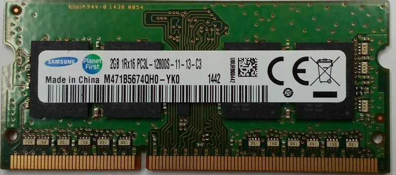 Samsung PC3L DDR3 2 GB (Dual Channel) Laptop Ram (M471B5674QH0)(Green)