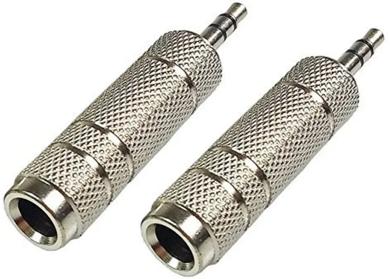 SeCro ( Pack of 2) 3.5Mm Stereo Male To 6.3Mm Stereo Female Adapter Converter(Silver)