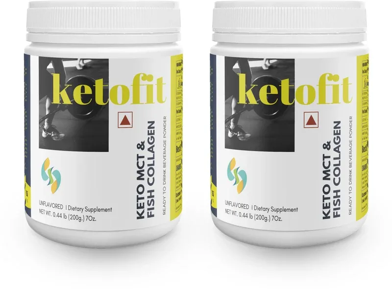 SHARRETS NUTRITIONS KETO FIT [ Blend of Fish Collagen Peptide and Medium Chain Tryglycerides] Nutrition Drink(400 g, Unflavored Flavored)