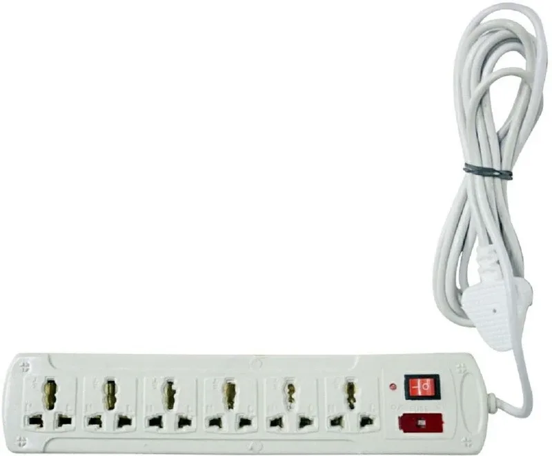 SHOPTICO Extension Cord Board with 6 Socket 6  Socket Extension Boards(White, 1.5 m)