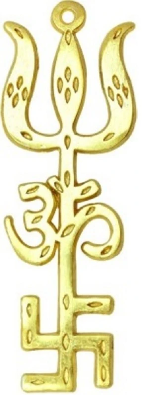SIDHIVINAYAK ENTERPRISES Vastu (Swastik) TriShakti Yantra Decorative Showpiece  -  10 cm(Brass, Gold)