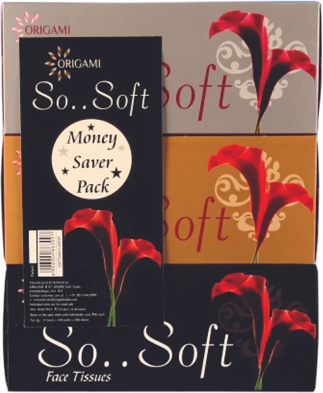 SoSoft Origami Sosoft Face Tissue 3 in 1 200 Pulls(1200 Tissues)