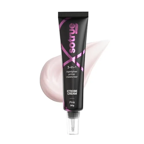 Sotrue Strobe Cream Pink, 30g | Primer, Highlighter & Moisturizer | 3 in 1 Illuminating Makeup Base | Japanese Sakura & Hyaluronic Acid | Dewy Glazed Instant Glow