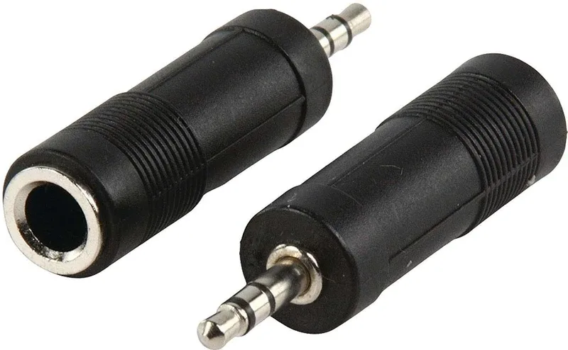 sriaarnika 2 Pieces 3.5mm Stereo Male to 6.3mm Female Adapter Converter 3.5mm Stereo Male to 6.3mm Female Adapter Converter(Black)