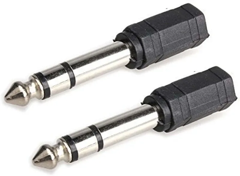 sriaarnika 6.3 mm Stereo Male Pin to 3.5 mm Audio Female pack of-2pes Connector 6.3 mm Stereo Male Pin to 3.5 mm Audio Female pack of-2pes Connector(Black)