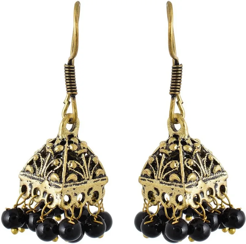 SUBHARPIT Ethnic Collection Beads Metal Jhumki Earring