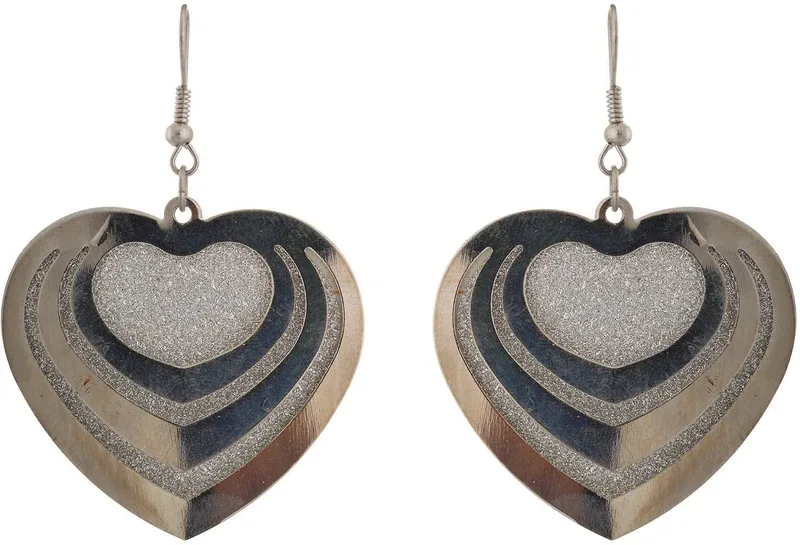 SUBHARPIT Stunning Heart Shape Alloy Drops & Danglers