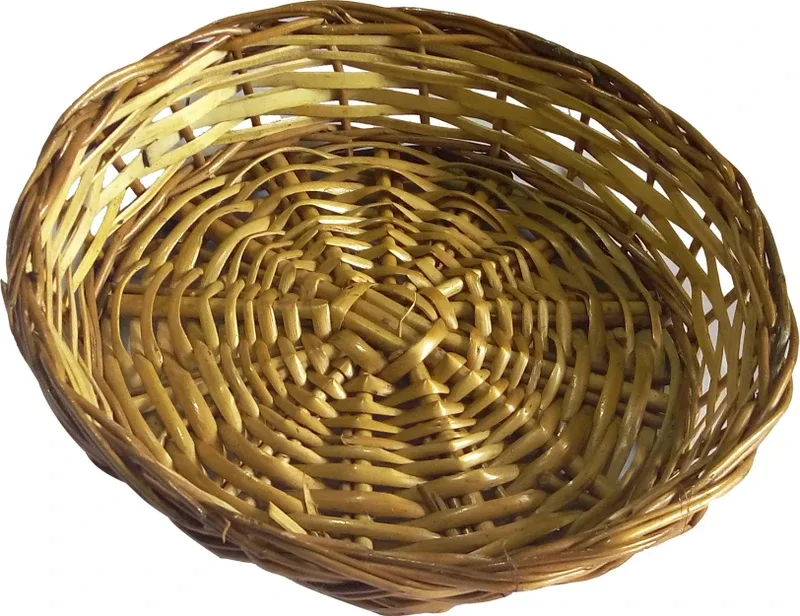 SwadesiBuyzzar Bamboo, Wood Fruit & Vegetable Basket(Beige, Brown)