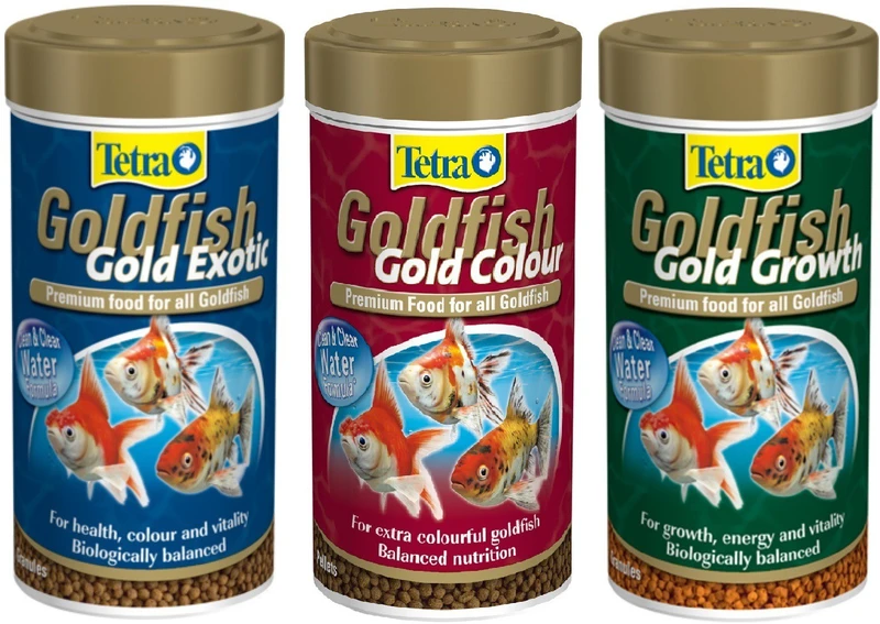 TETRA GoldFish Gold Exotic (80g) + Colour (75g) + Growth (113g) (250ml Pack of 3) | For Health, Colour & Vitality | For Excellent Coloration | For Growth, Energy & Vitality Biologically Balanced | 0.06 kg (3x0.02 kg) Dry New Born, Young, Adult Fish Food