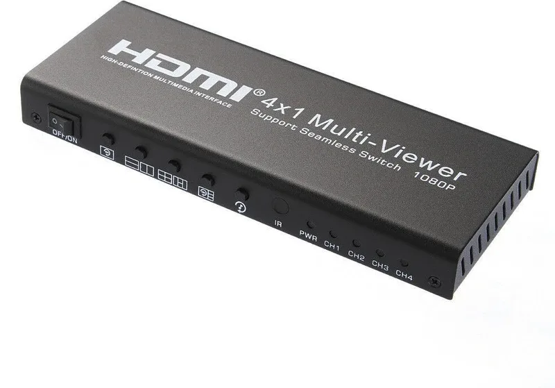 Tobo HDMI 4x1 Multi-viewer Support Seamless Switcher with Remote Control TD-529H Media Streaming Device(Black)