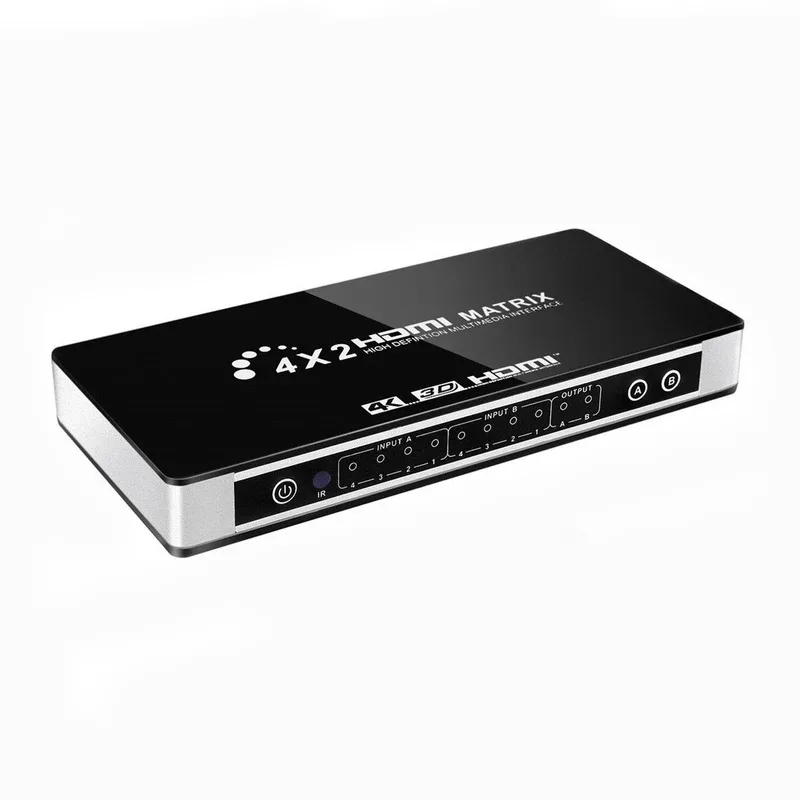 Tobo TV-out Cable 4x2 HDMI Matrix Switch Ultra HD 4K x 2K@30Hz Switcher Splitter TD-425H(Black, For TV)