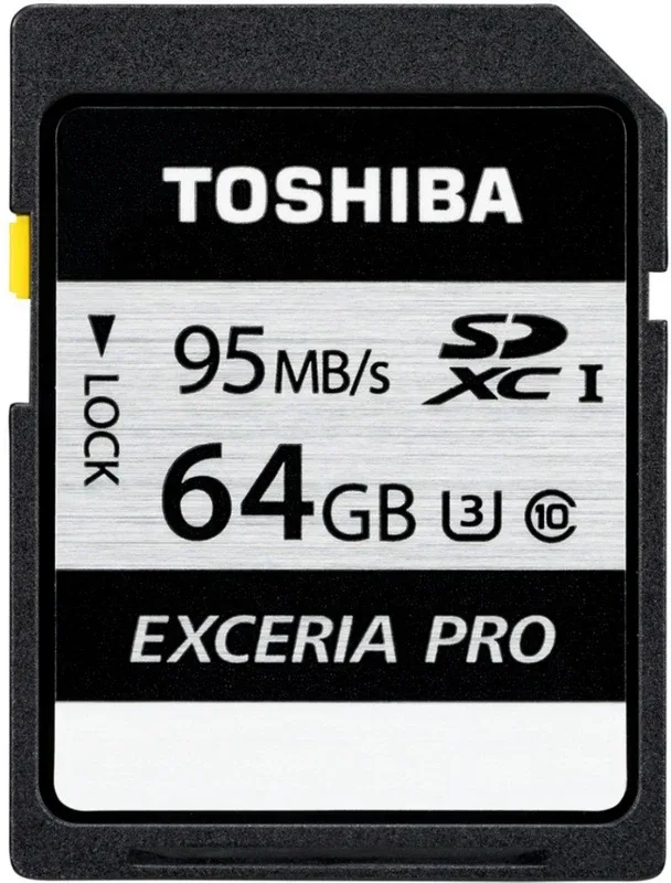 TOSHIBA THN-N401S0640A4 Exceria Pro 64 GB SDXC UHS Class 3 95 MB/s Memory Card Compatible with Camera
