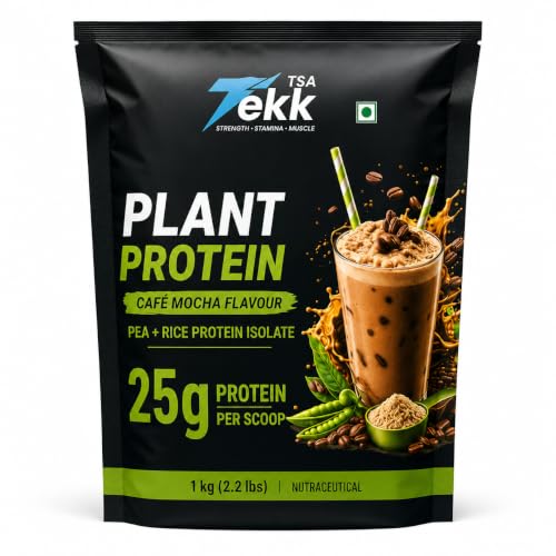 TSA Tekk Plant Protein Powder Café Mocha Flavour | 25g Protein Per Scoop | Pea & Rice Protein Isolate | Vegan Protein Supplement | 1 kg