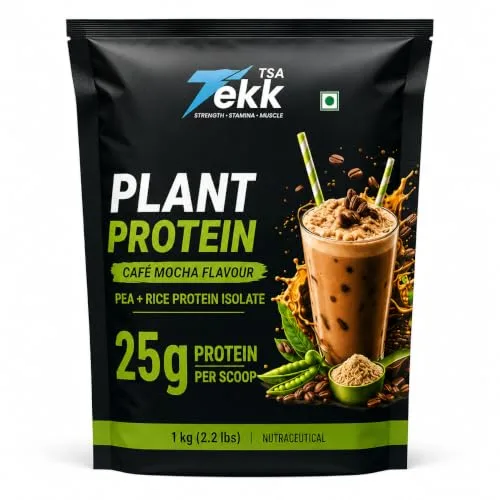 TSATEKK TSA Tekk Plant Protein Powder Café Mocha Flavour | 25g Protein Per Scoop | Pea & Rice Protein Isolate | Vegan Protein Supplement | 1 kg
