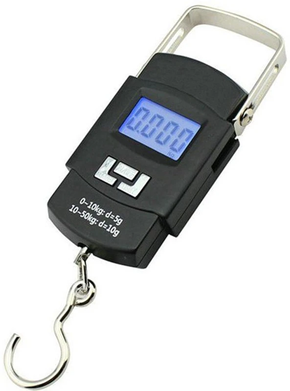 Tuelip Portable Electronic Digital Lcd Screen Scale For Travel Luggage 50 kg Weighing Scale(Black)