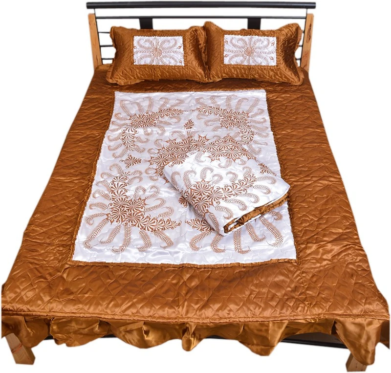 Urban Style Satin King Sized Bedding Set(Multicolor, 1 Comforter, 2 Pillow Cover, 1 Bedsheet)