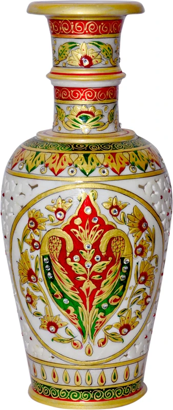Vaah Marble Stoneware Vase(12 inch, Multicolor)