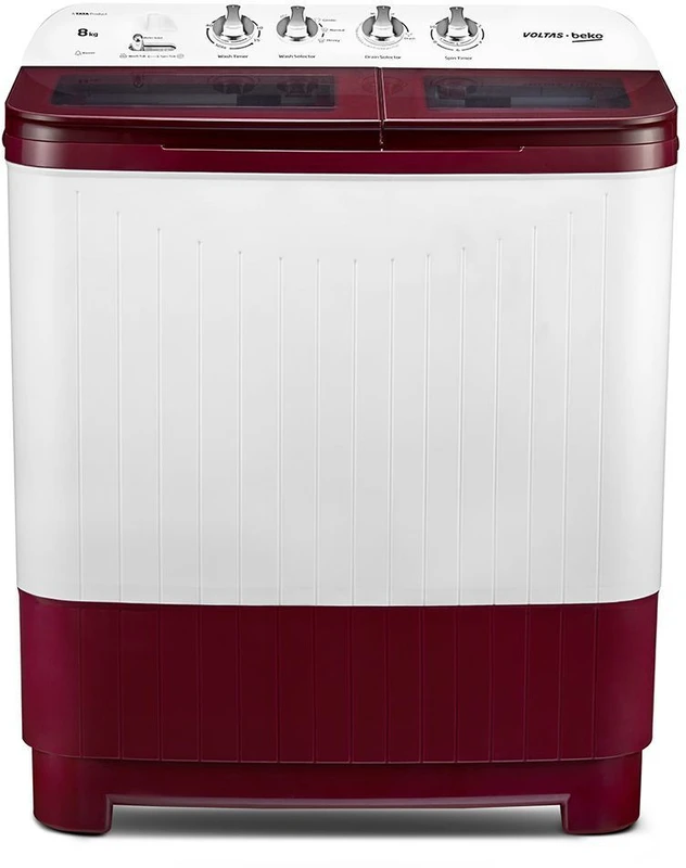 Voltas Beko by A Tata Product 8 kg Semi Automatic Top Load Washing Machine Red(WTT80DBRG)