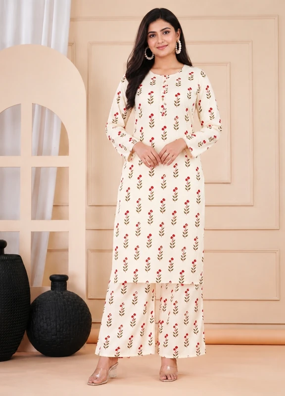 zivaraethnic Women Kurta Palazzo Set