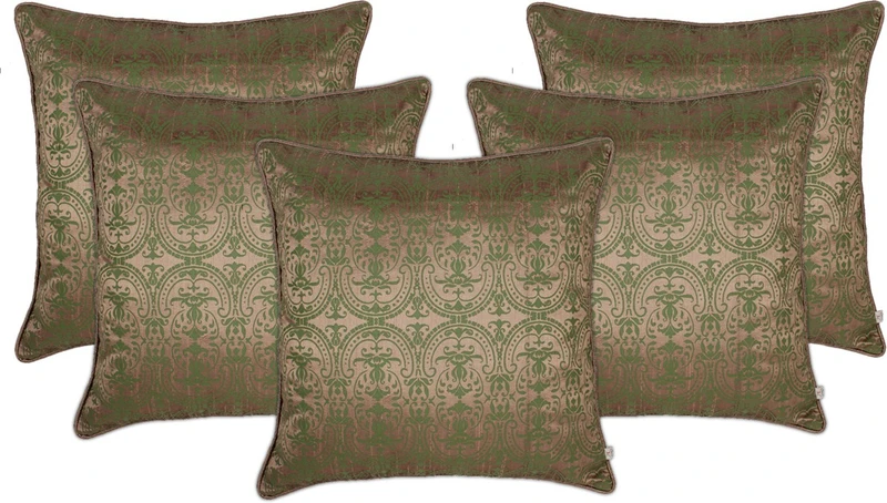 Zubix Polyester Cushions Cover(40 cm*40 cm, Pack of 5, Beige)